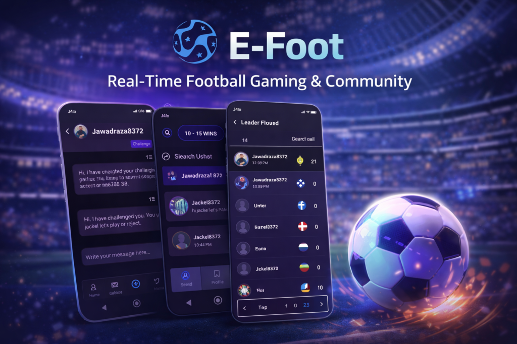 E-Foot – Real-Time Football Gaming & Community App